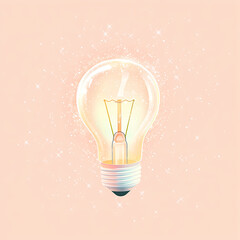 Light bulb emoji glowing pastel light bulb