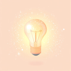 Light bulb emoji glowing pastel light bulb