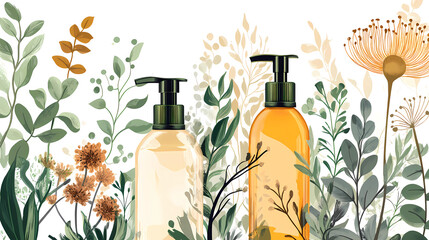 Luxury natural hair care product ad shampoo