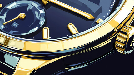 Luxury watch advertisement close-up of an  elegant