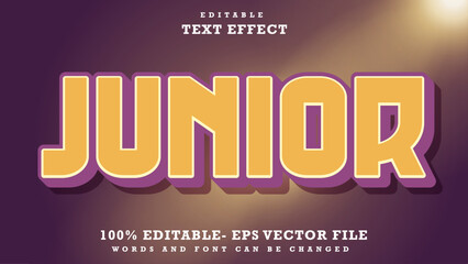 3d Minimal Word Junior Editable Text Effect Design, Effect Saved In Graphic Style