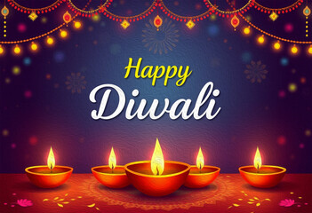 Happy Diwali illustration. Pattern for banners, covers, greeting cards, for printing on wall decorations.