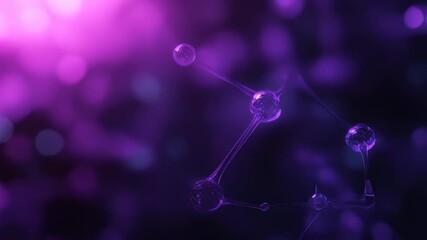 Captivating purple abstract background featuring a futuristic molecular structure - Powered by Adobe