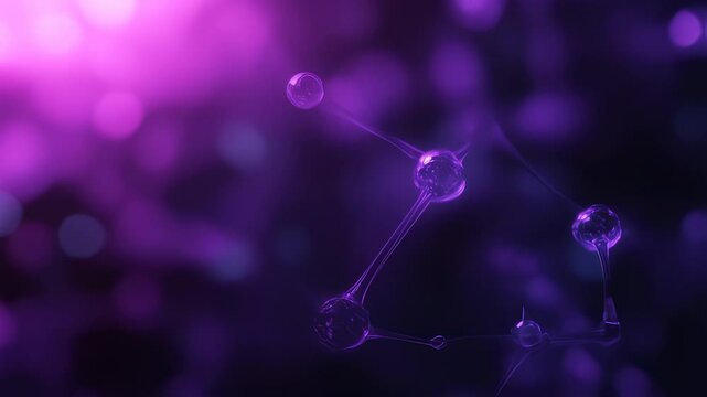 Captivating purple abstract background featuring a futuristic molecular structure
