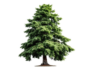 Conifer Tree on White Background