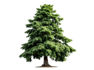 Conifer Tree on White Background