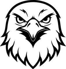 Tribal eagle head vector, perfect for tattoos, logos, and wildlife designs. Fierce and regal symbol of power.