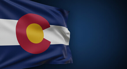 Colorado Day Elegance – Close-Up of State Flag on Deep Blue Background