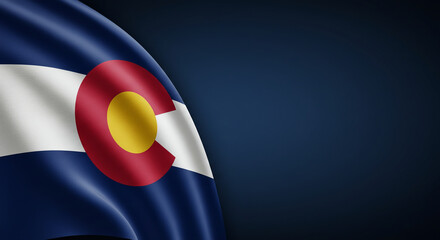 Colorado Day Elegance – Close-Up of State Flag on Deep Blue Background