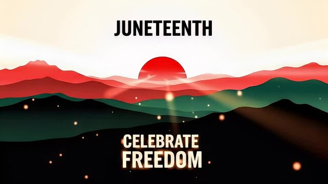 Celebrate freedom juneteenth vector scene sunrise style