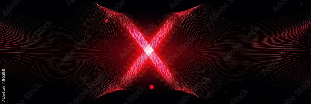 Poster Red X Mark in Distorted User Interface With Clear Top Layout Appearing in Digital Environment