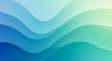 Abstract background with blue and green gradient wavy shapes, creating a smooth and calming visual effect, perfect for website design or presentation