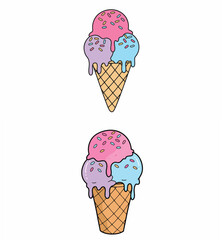 Colorful Ice Cream Cone with Sprinkles

