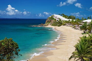 Beautiful sand beach in the Caribbean