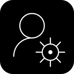 User Male Setting Outline In Fill Square Icon