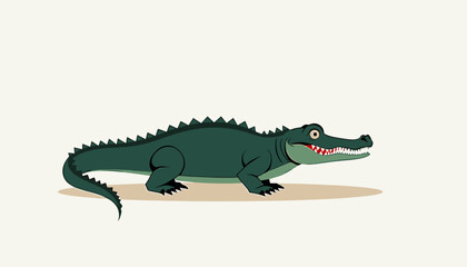 Obraz premium Stylized illustration of a crocodile with a playful expression