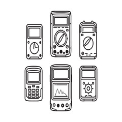 Outline digital multimeter icon simple design for electronic testing