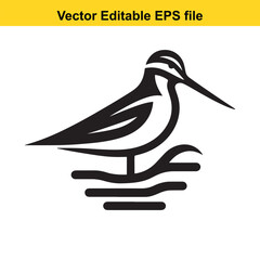 Stylized Bird Illustration: A Vector Graphic of a Water Bird
