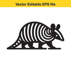 Striped Armadillo Vector Illustration: A Modern Design
