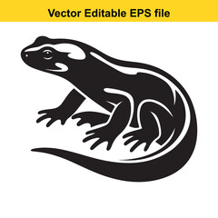 Vector illustration of a stylized black lizard, perfect for logos or designs