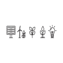 renewable energy green power nature inspired line art