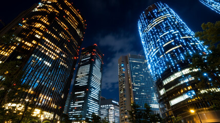 Urban planning revolution smart cities for sustainability in modern architecture night view of urban landscapes