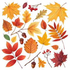 Realistic Autumn Leaves Overlays and Background Textures