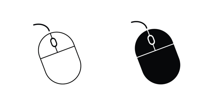 computer mouse vector illustration in editable stroke.