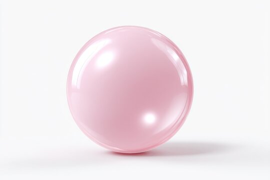 Pink sphere, smooth, glossy, light reflection