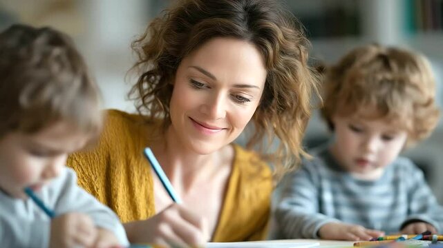 A touching video of a mother reading a letter to her deployed partner, accompanied by their children's heartfelt drawings.
