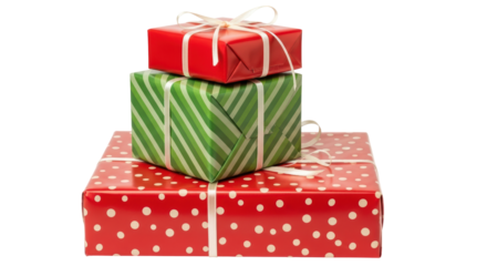 Isolated Stack of Christmas Gifts