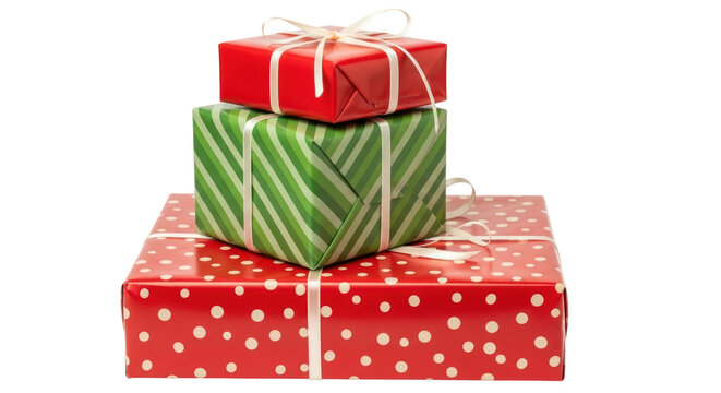 Isolated Stack of Christmas Gifts