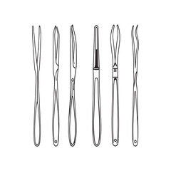 simple clean curette tool outline healthcare illustration