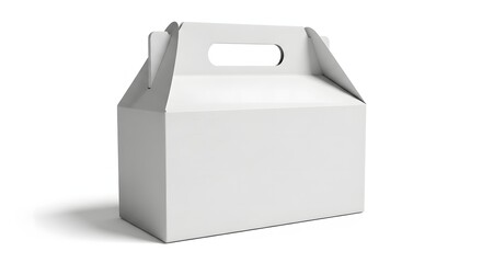 Blank White Cardboard Carry Box Packaging Mockup Perfect for Food Delivery, Takeout, or Gift Presentation