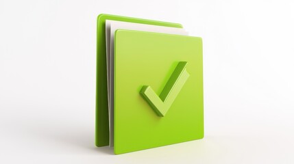 Green icon of a folder with a checkmark