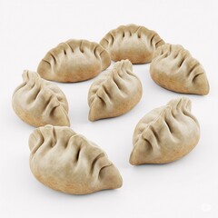 Raw dumplings, creating a textured and authentic image,