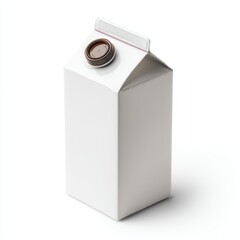 Blank carton of milk, white, brown cap