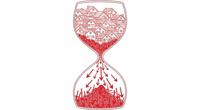 Hourglass of Homes:  A Visual Metaphor of Diminishing Housing