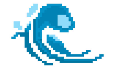 vector wave water pixel art design