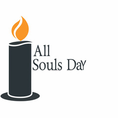 All Souls Day Typographic Design with Vector Elements and Colorful Illustration for Dia de los Muertos Celebration