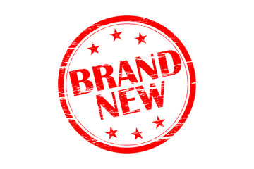 BRAND NEW - Red Rubber Stamp with text BRAND NEW
