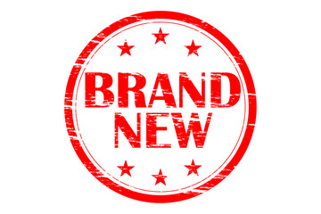 BRAND NEW - Red Rubber Stamp with text BRAND NEW
