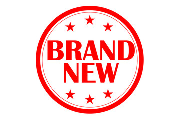 BRAND NEW - Red Rubber Stamp with text BRAND NEW
