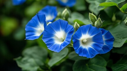 Close-up of vibrant blue flowers