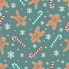 Christmas Seamless Pattern. Christmas and New year Holiday Repeatable Pattern. Decorative Elements Texture for Wallpaper, Gift Wrapping paper, Card or Banner Template or Fabric Textile Prints.