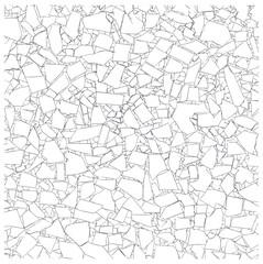 Mosaic tile pattern, broken tiles vector illustration, line art background, interior decor texture, cad drawing, abstract architecture graphics, stone floor surface, home renovation