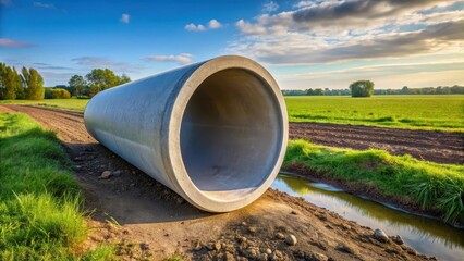 A large concrete pipe with a curved shape