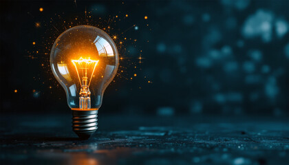A conceptual image showcasing a light bulb as a metaphor for an innovative breakthrough and smart idea, symbolizing genius marketing strategy planning and creative thinking in business