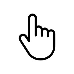 Clicking Hand Gesture: A minimalistic illustration of a human hand pointing with a finger, symbolizing interaction, selection, and the essence of digital navigation. 
