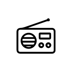 Radio Receiver: A minimalist outline icon of a classic radio receiver, evoking nostalgia and simplicity in its sleek design.
